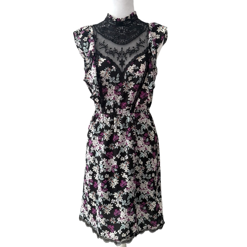 Express Sleeveless Floral Lace Midi Dress Size Medium